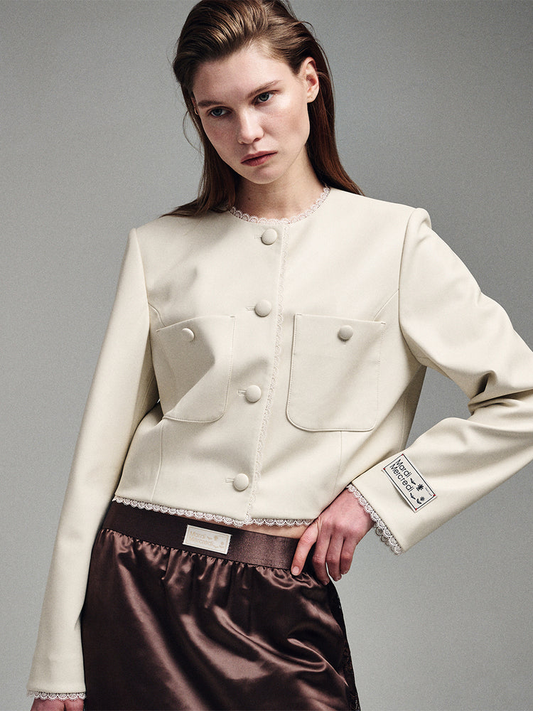 MARDI FAUX LEATHER CROPPED JACKET LACE_IVORY