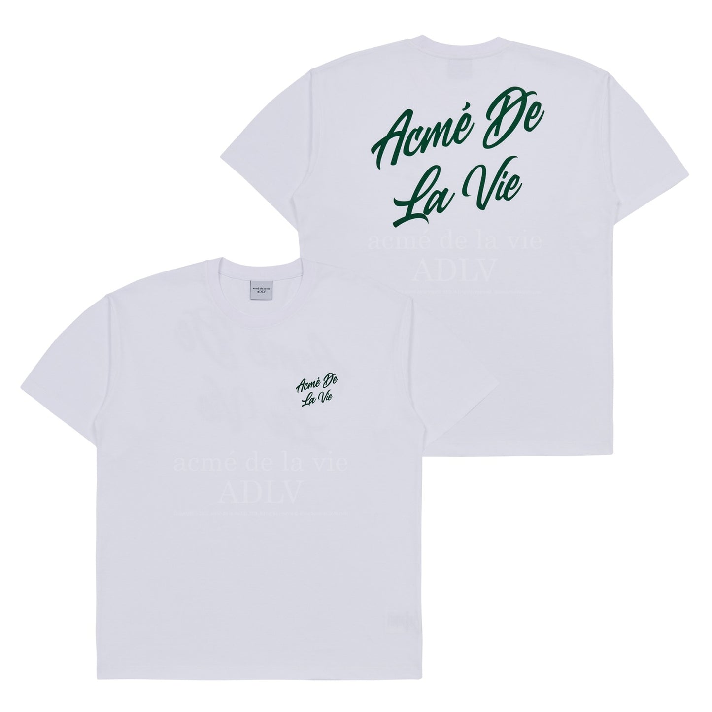 ADLV SCRIPT LOGO PRINTING SHORT SLEEVE T-SHIRT WHITE