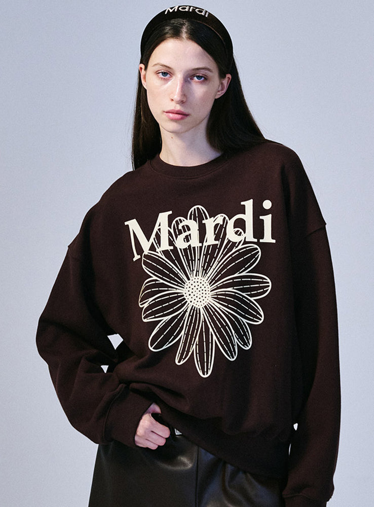 MARDI SWEATSHIRT FLOWERMARDI_BROWN CREAM