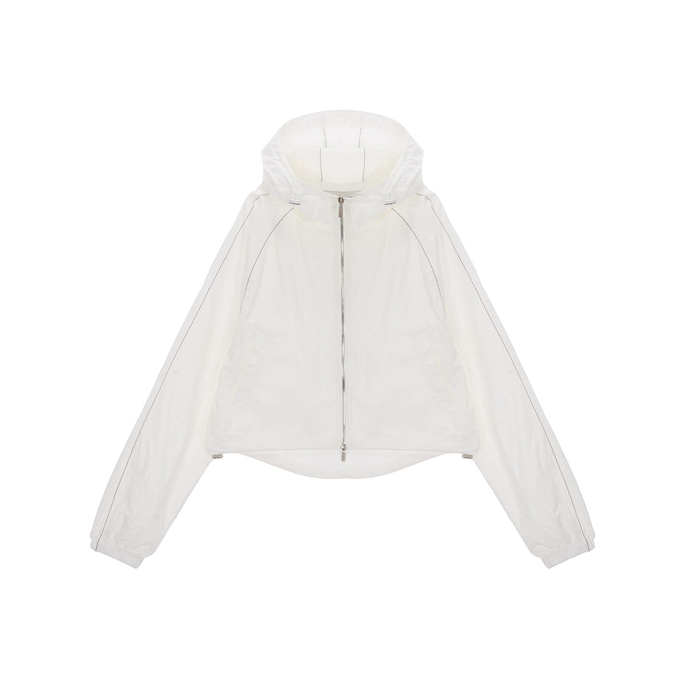 
                  
                    MATIN KIM CROP HOODY COATING JUMPER IN IVORY
                  
                