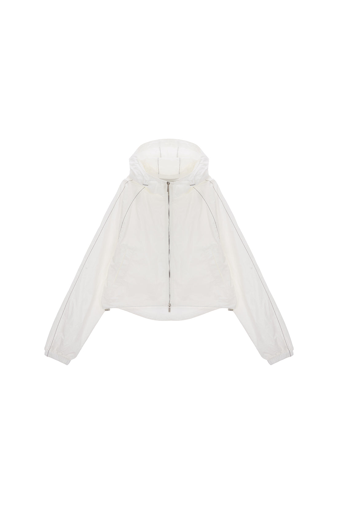 MATIN KIM CROP HOODY COATING JUMPER IN IVORY