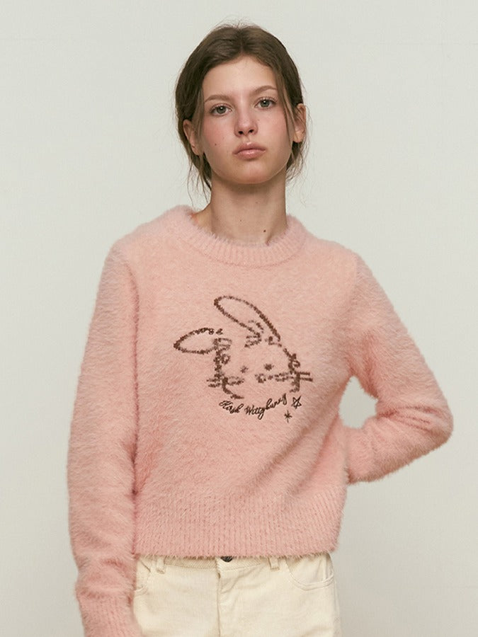 KIRSH WITTY BUNNY JACQUARD KNIT PINK