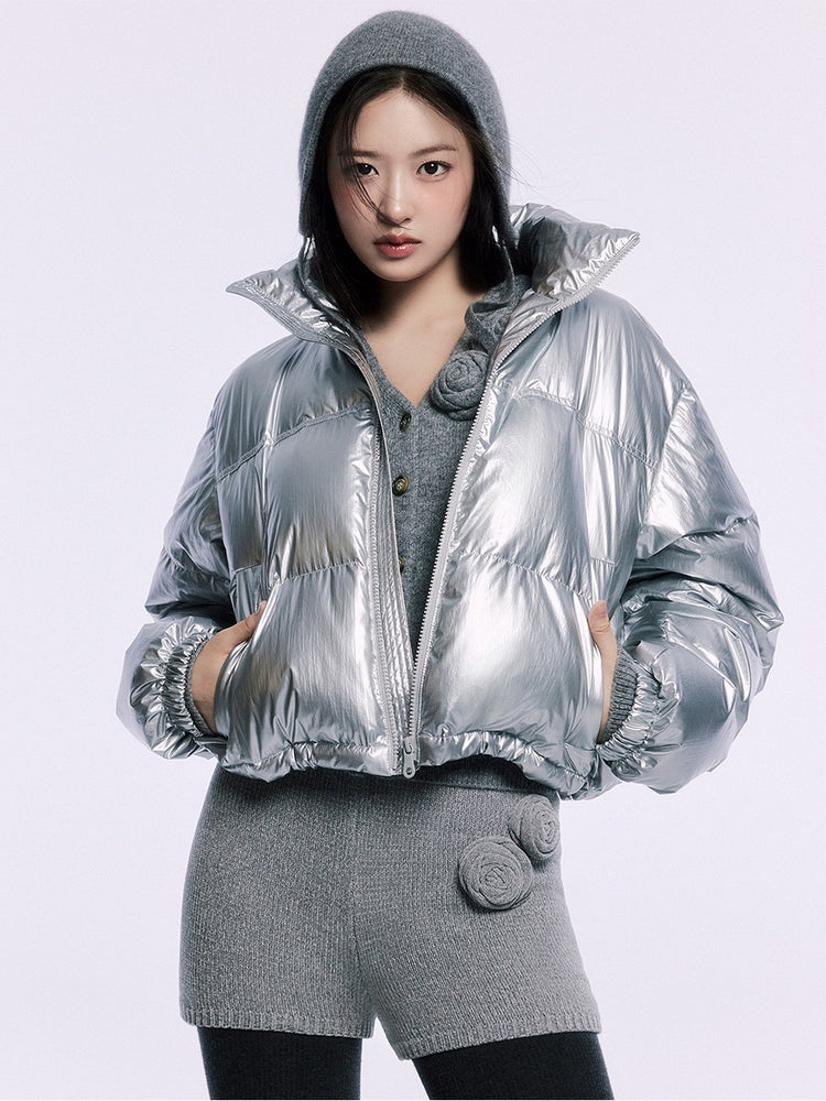 MARDI CROPPED DOWN JACKET HIGHGLOSS_SILVER