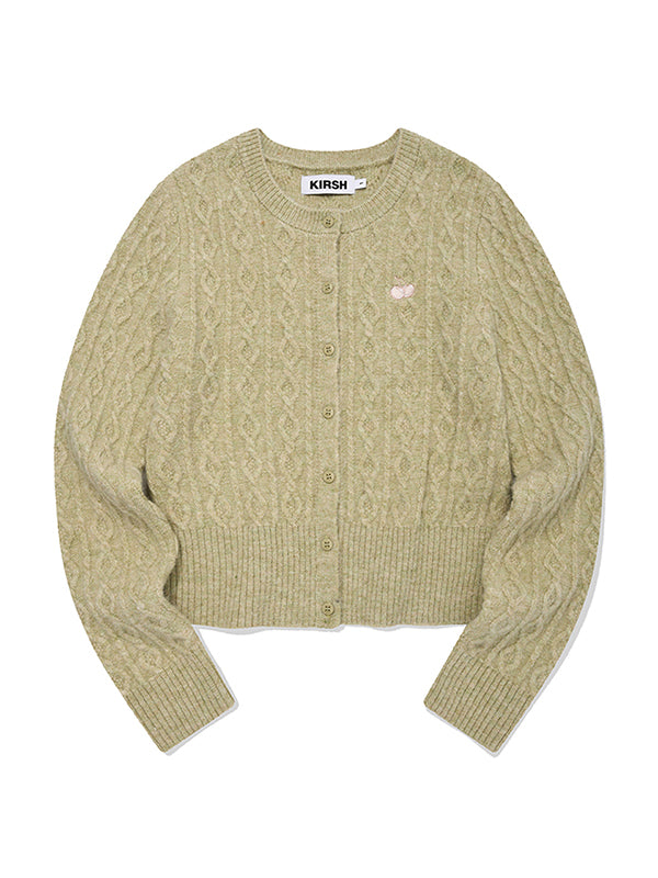 
                  
                    KIRSH SMALL CHERRY CABLE KNIT CARDIGAN GREEN
                  
                