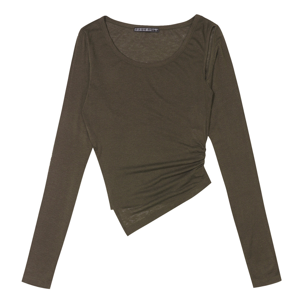 
                  
                    BOHEMSEO  SLEEVE HOLE SHIRRING TOP, KHAKI
                  
                