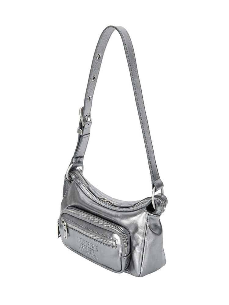 MARGESHERWOOD OUTPOCKET HOBO MINI_metallic grey foiled plain