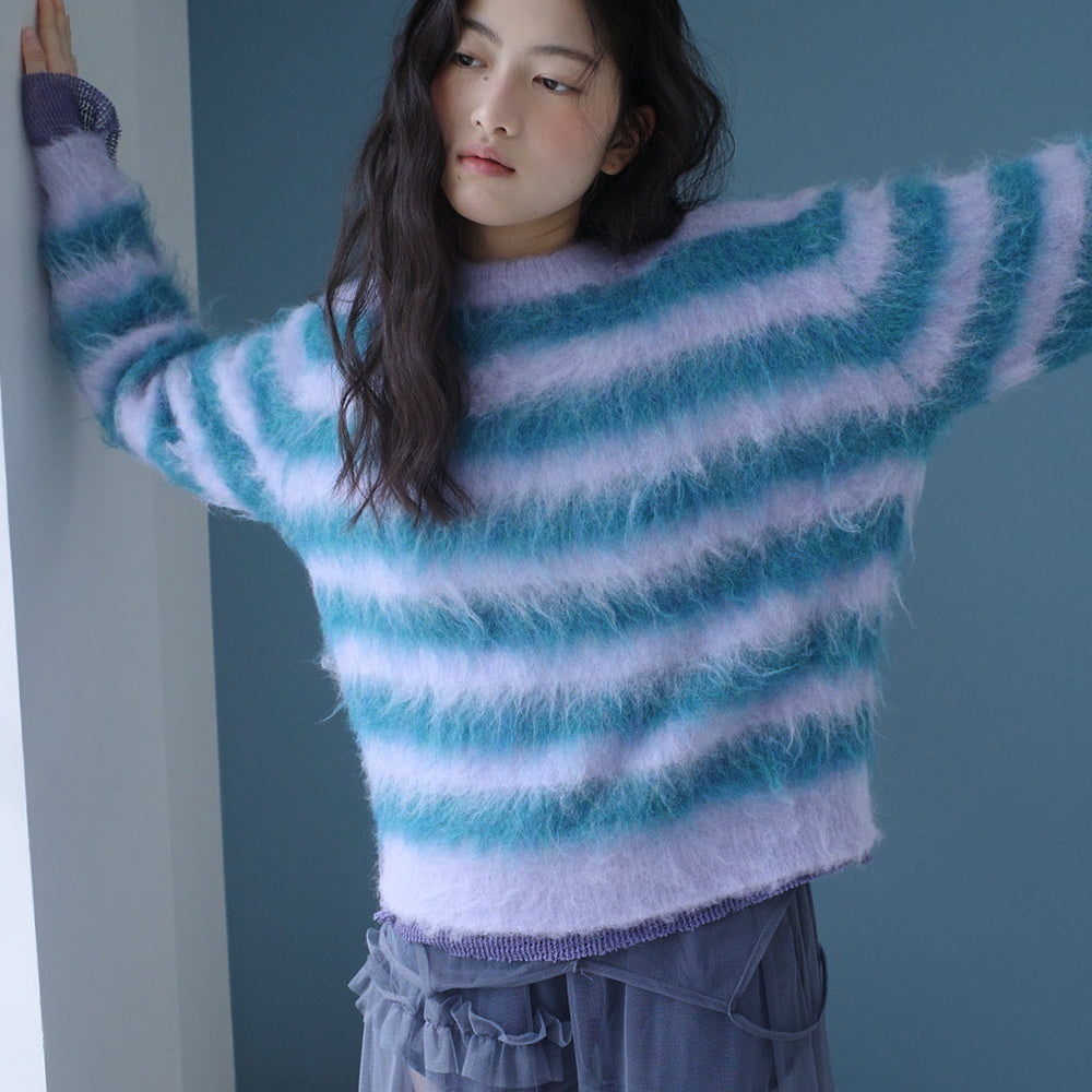 
                  
                    ROCKFISH STRIPE SHAGGY KNIT PULLOVER
                  
                