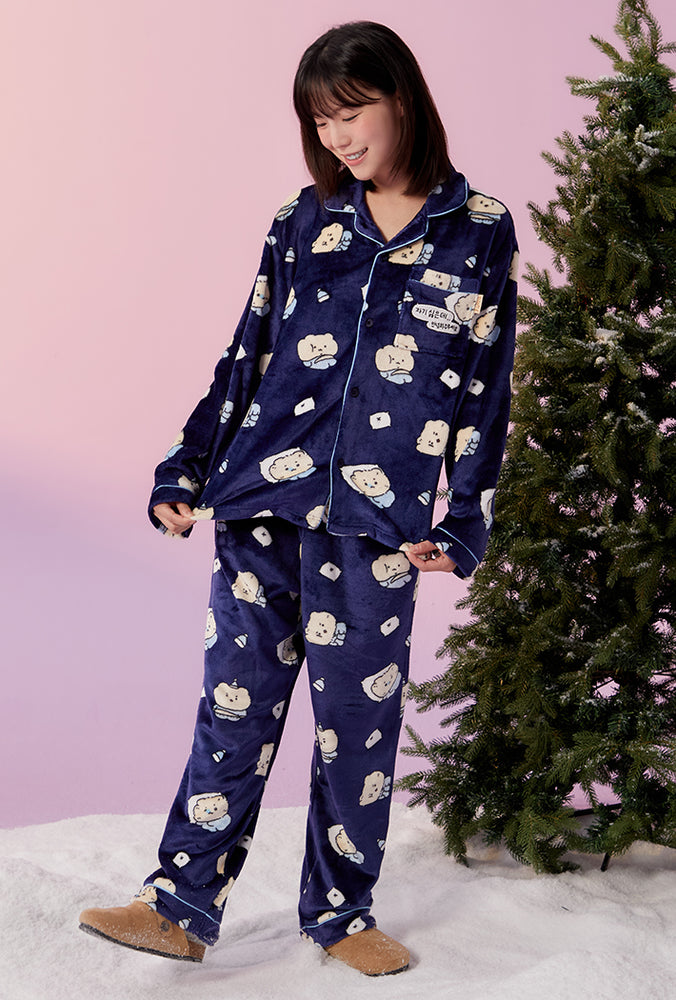 SPAO x Yurang Broken Bear Sleeping Pajamas NAVY