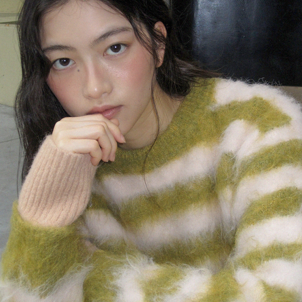 
                  
                    ROCKFISH STRIPE SHAGGY KNIT PULLOVER
                  
                