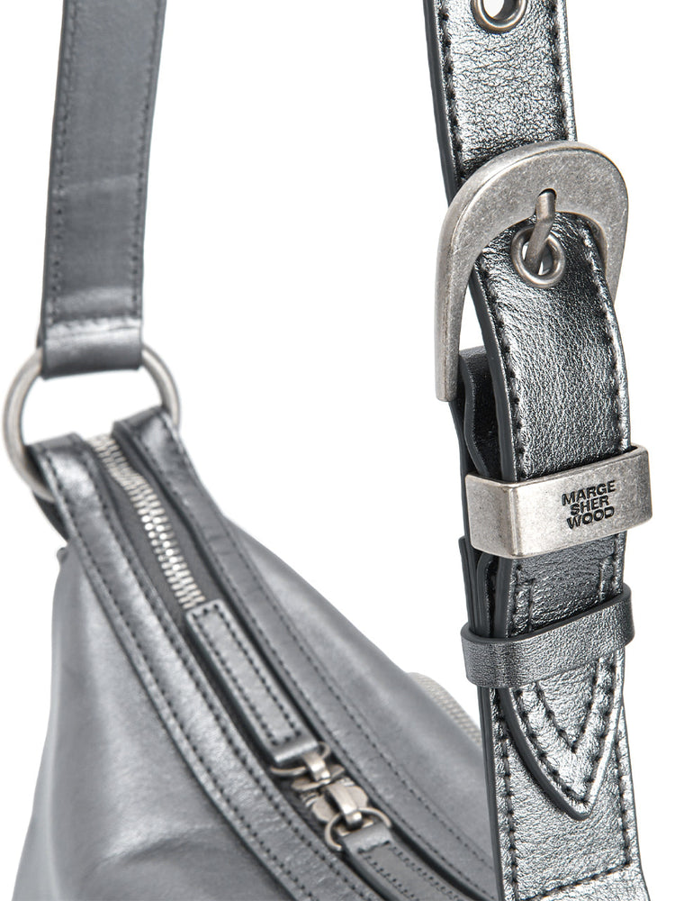 
                  
                    MARGESHERWOOD OUTPOCKET HOBO MINI_metallic grey foiled plain
                  
                