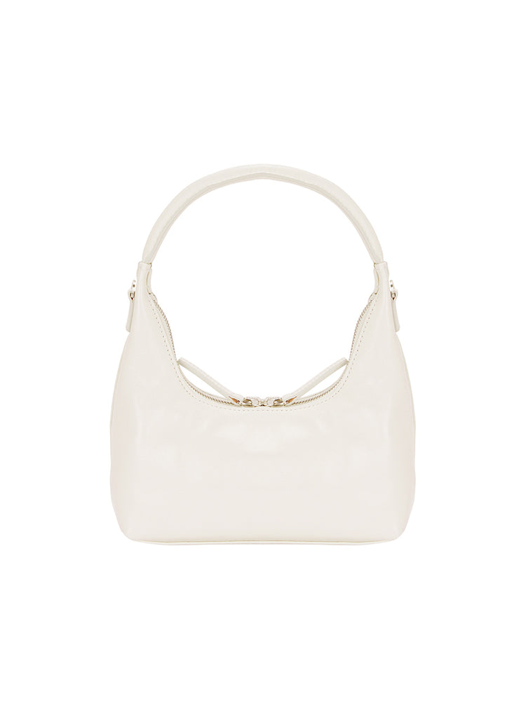 MARGESHERWOOD HOBO MINI+STRAP_cream glossy plain