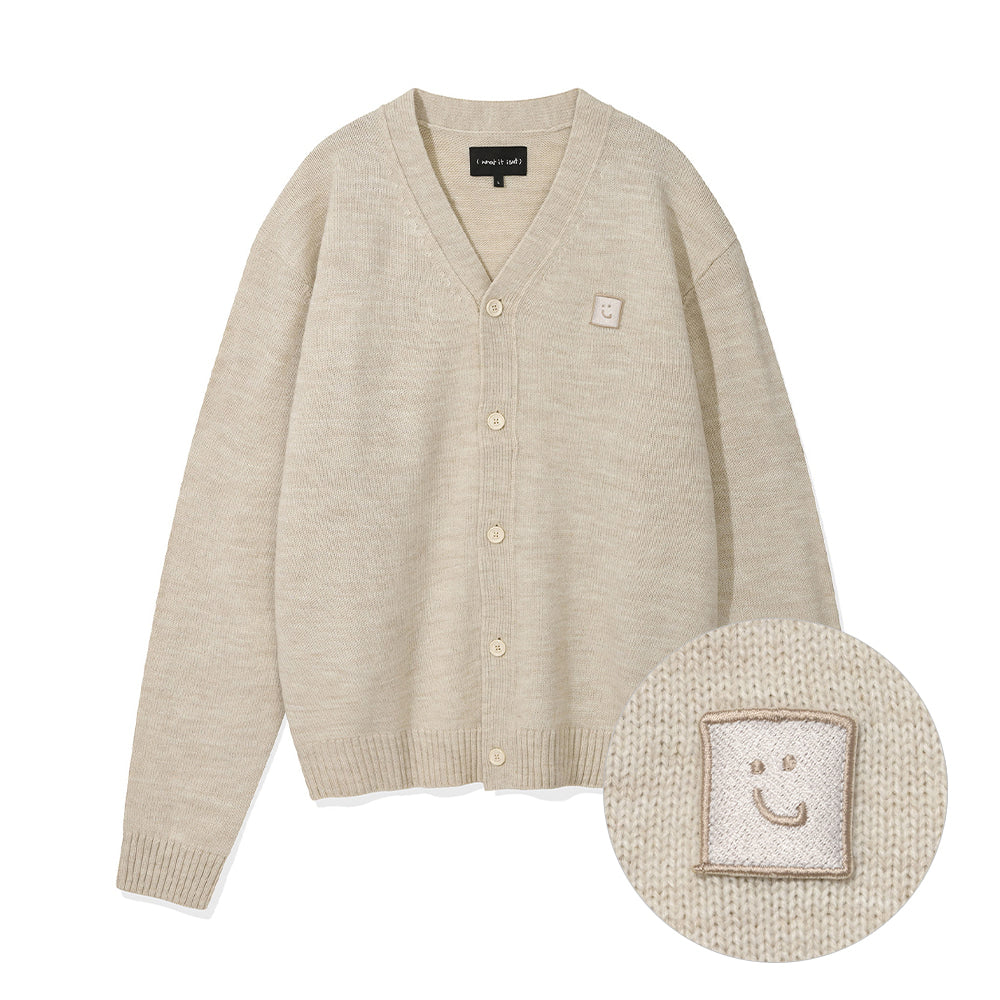 Wool V-neck Cardigan Oatmeal