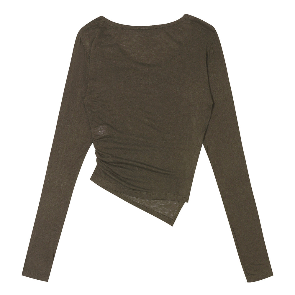 
                  
                    BOHEMSEO  SLEEVE HOLE SHIRRING TOP, KHAKI
                  
                