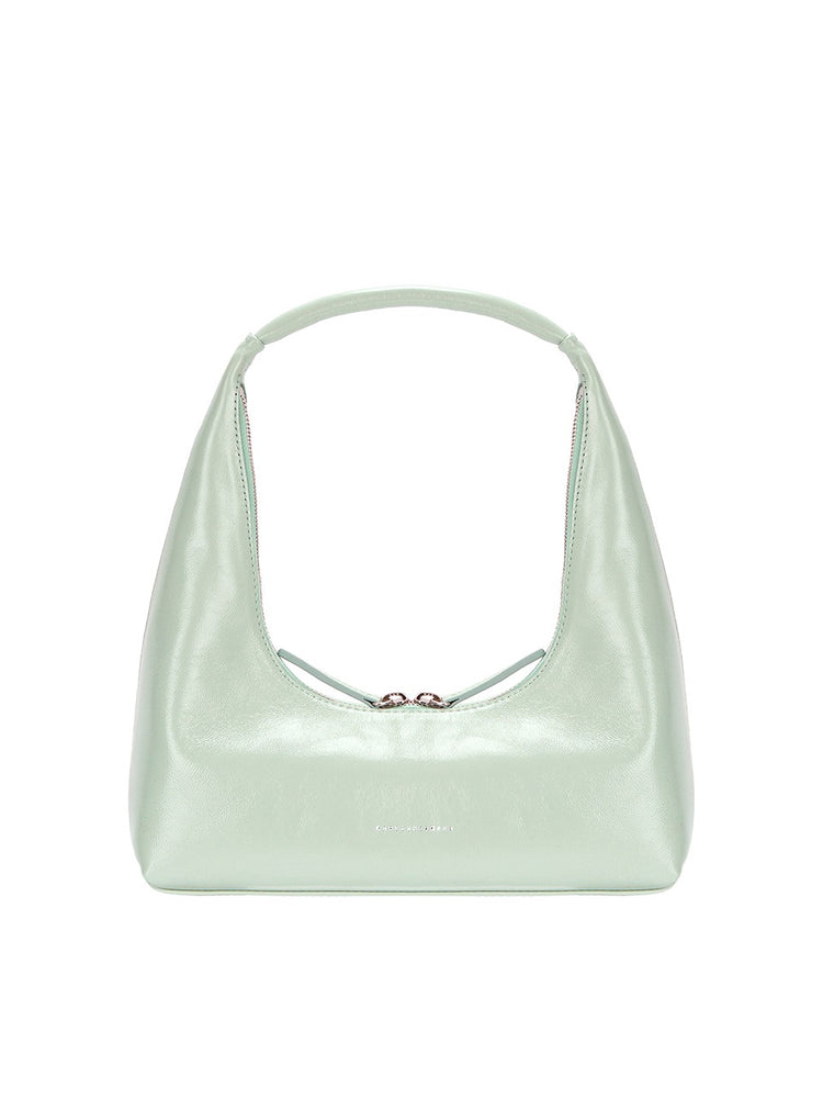 MARGESHERWOOD HOBO SHOULDER_mint glossy plain