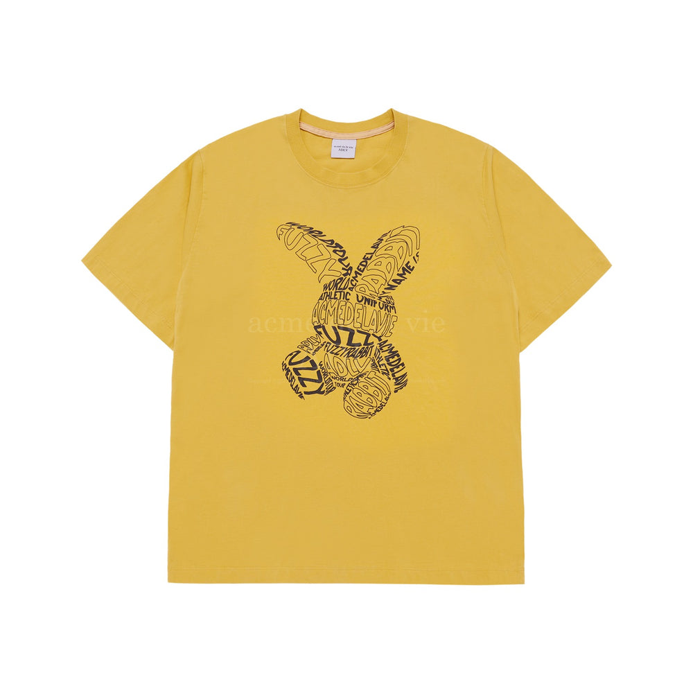 ADLV LETTERING RABBIT SHORT SLEEVE T-SHIRT MUSTARD