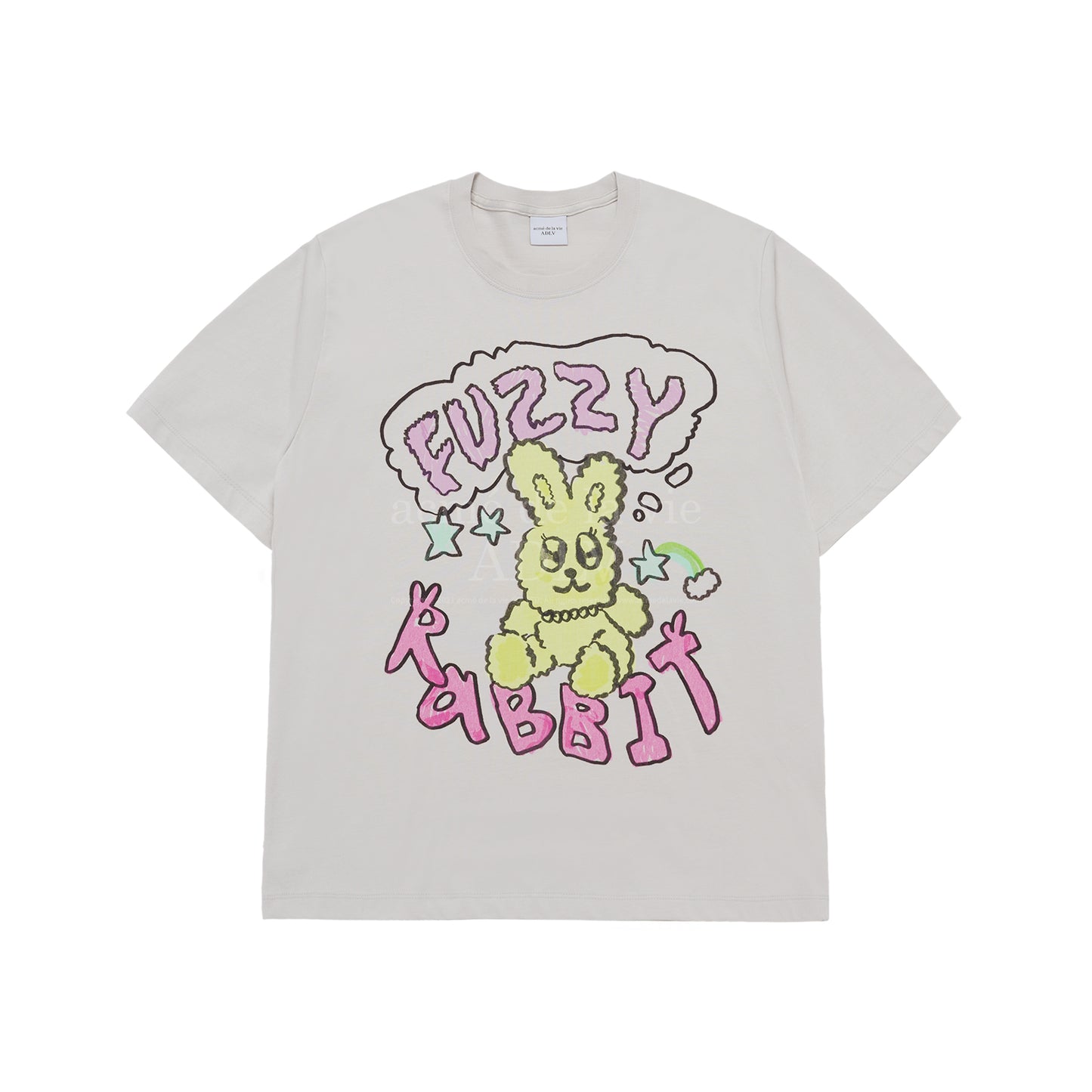 ADLV POPSTAR RABBIT SHORT SLEEVE T-SHIRT LIGHT GREY