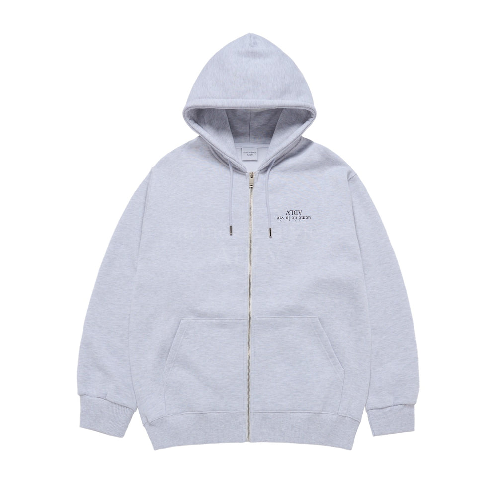 ADLV UPSIDE DOWN LOGO NAPPING ZURRY HOODIE ZIP UP MELANGE