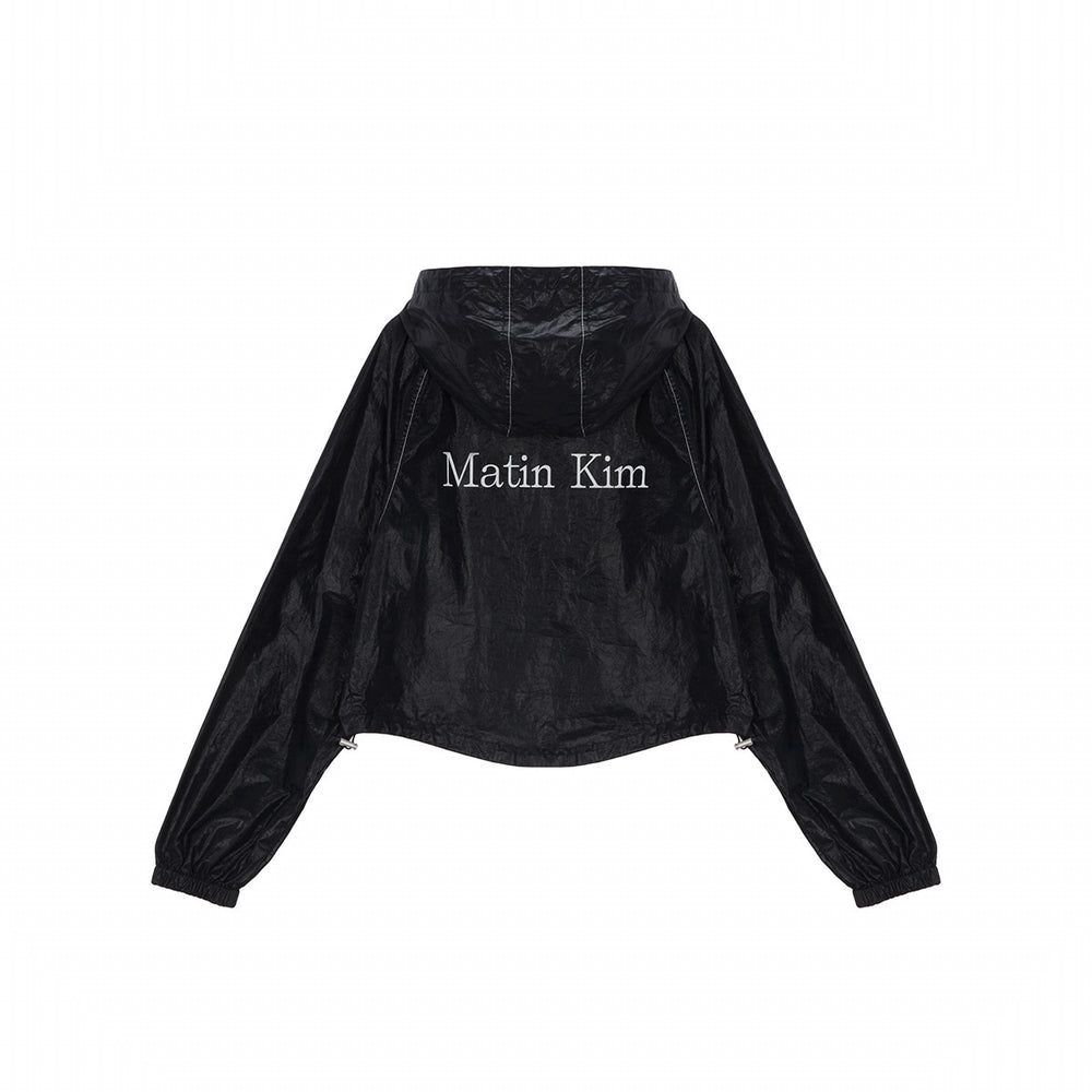 
                  
                    MATIN KIM CROP HOODY COATING JUMPER IN BLACK
                  
                