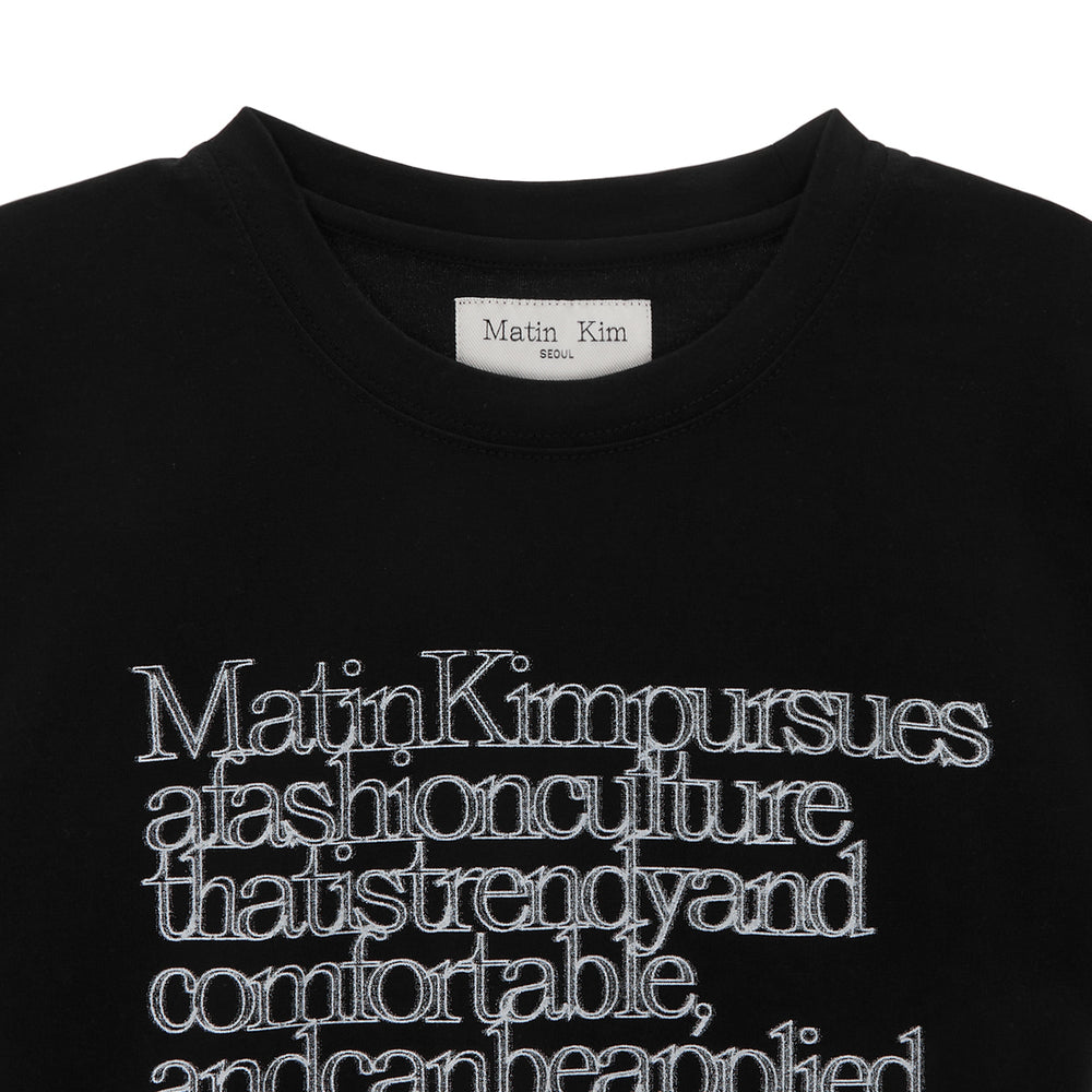 
                  
                    MATIN KIM THIN TYPO TOP IN BLACK
                  
                