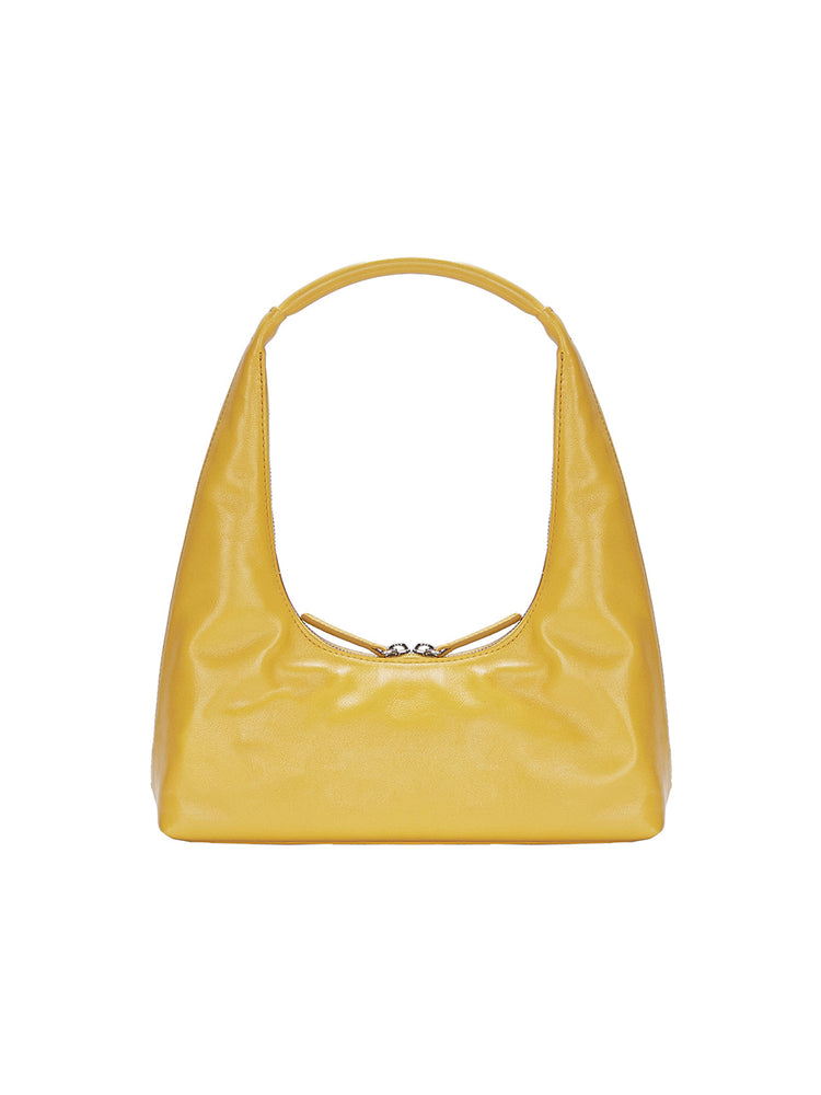 MARGESHERWOOD HOBO SHOULDER_yellow glossy plain