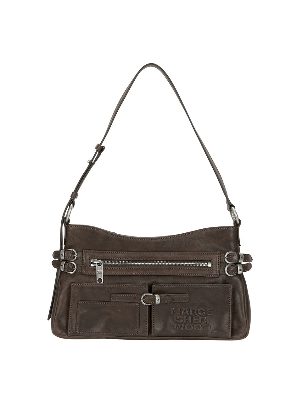 MARGESHERWOOD FLAT POCKET SHOULDER_washed brown pull-up