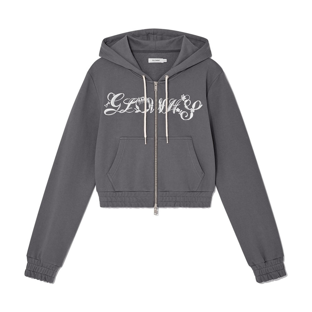 GLOWNY BONNIE CROP ZIP UP (CHARCOAL)