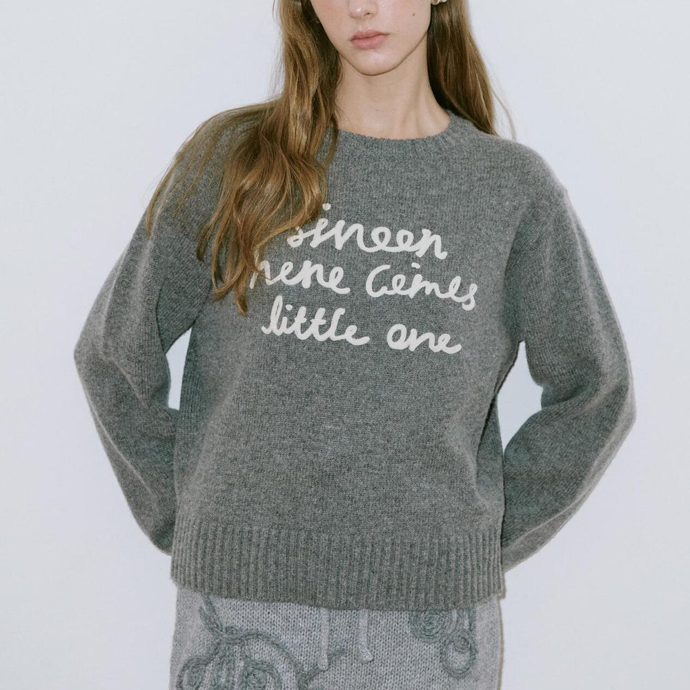 
                  
                    Sinoon Lettering Pullover Knit (Melange Grey)
                  
                