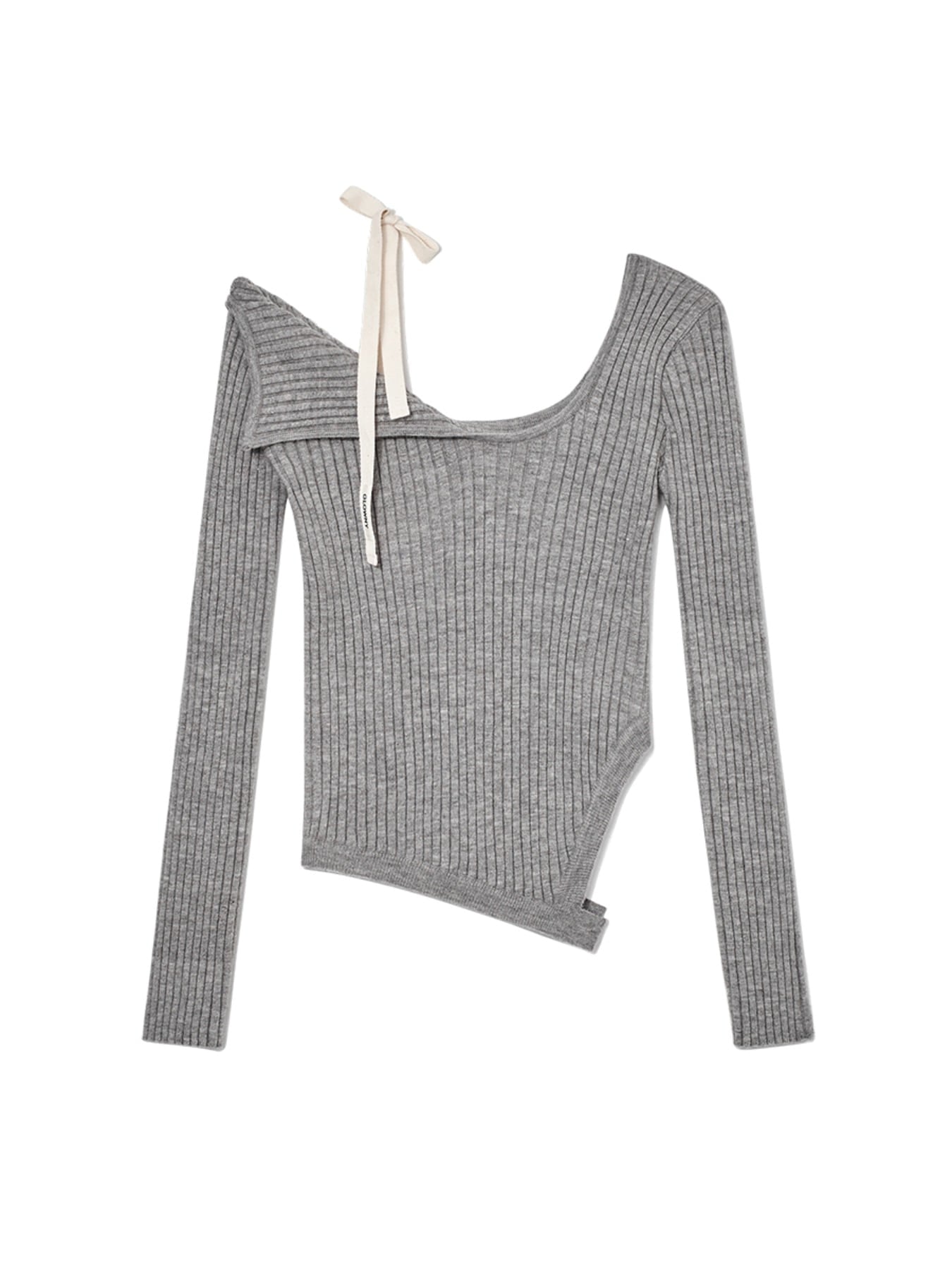 GLOWNY ISA ASYMMETRICAL KNIT TOP (GRAY)