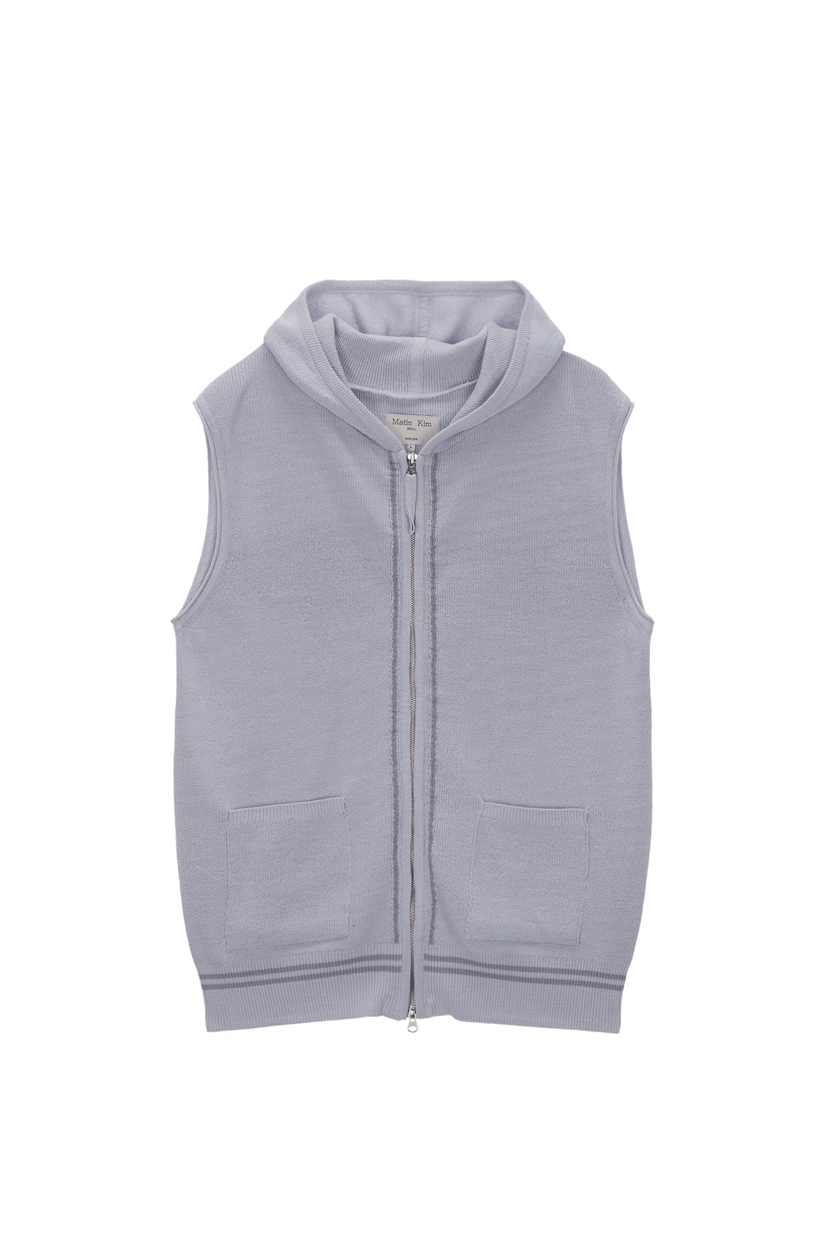 MATIN KIM HOODY LOGO KNIT VEST FOR MEN IN LILAC