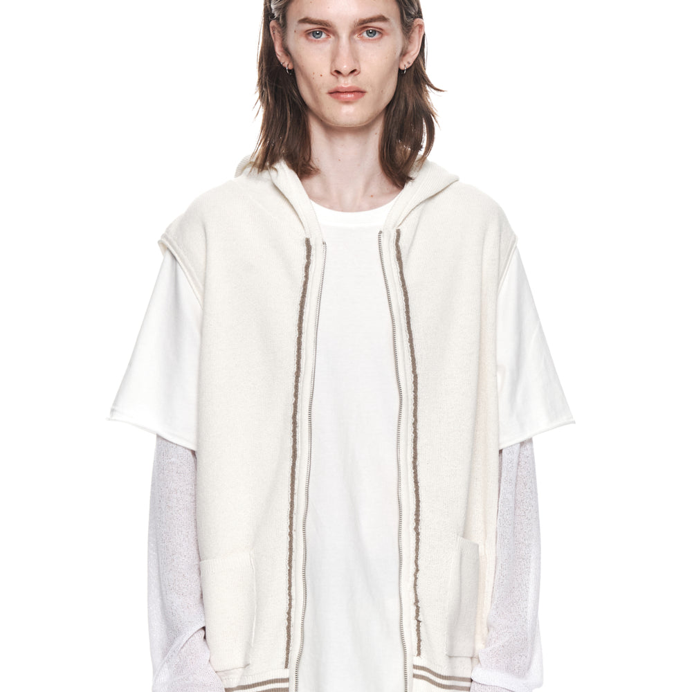 
                  
                    MATIN KIM HOODY LOGO KNIT VEST FOR MEN IN IVORY
                  
                