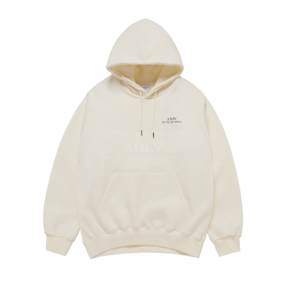 ADLV UPSIDE DOWN LOGO NAPPING ZURRY HOODIE IVORY