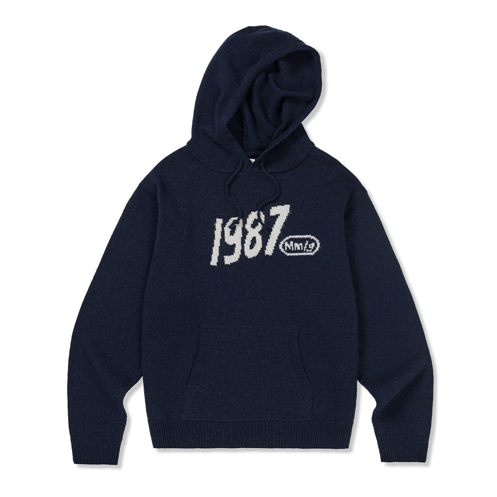 MMLG WAVY LOGO HOOD KNIT (NAVY)