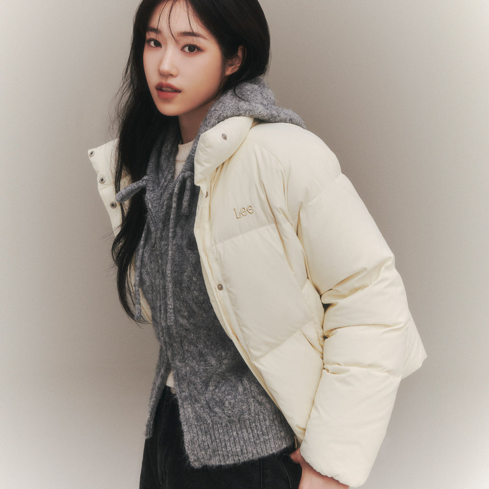 LEE Women Raglan Crop Down Jacket Ivory