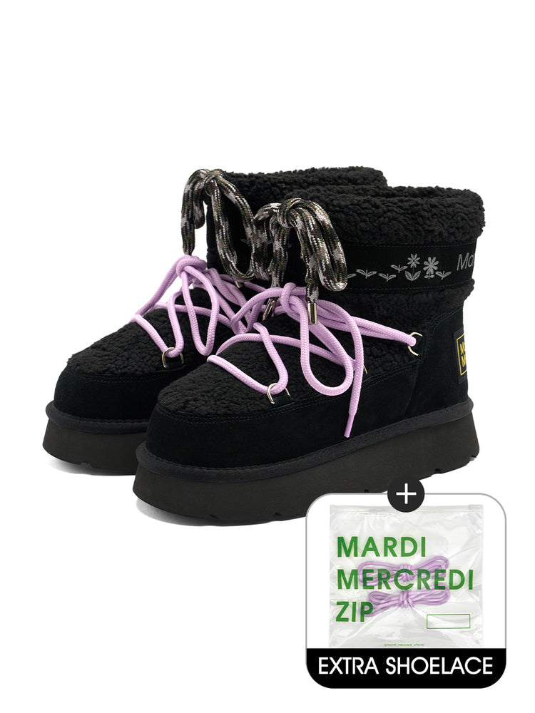 MARDI LUNE BOOTS SHOELACE SET_BLACK