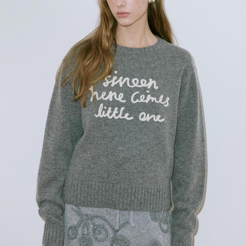 
                  
                    Sinoon Lettering Pullover Knit (Melange Grey)
                  
                