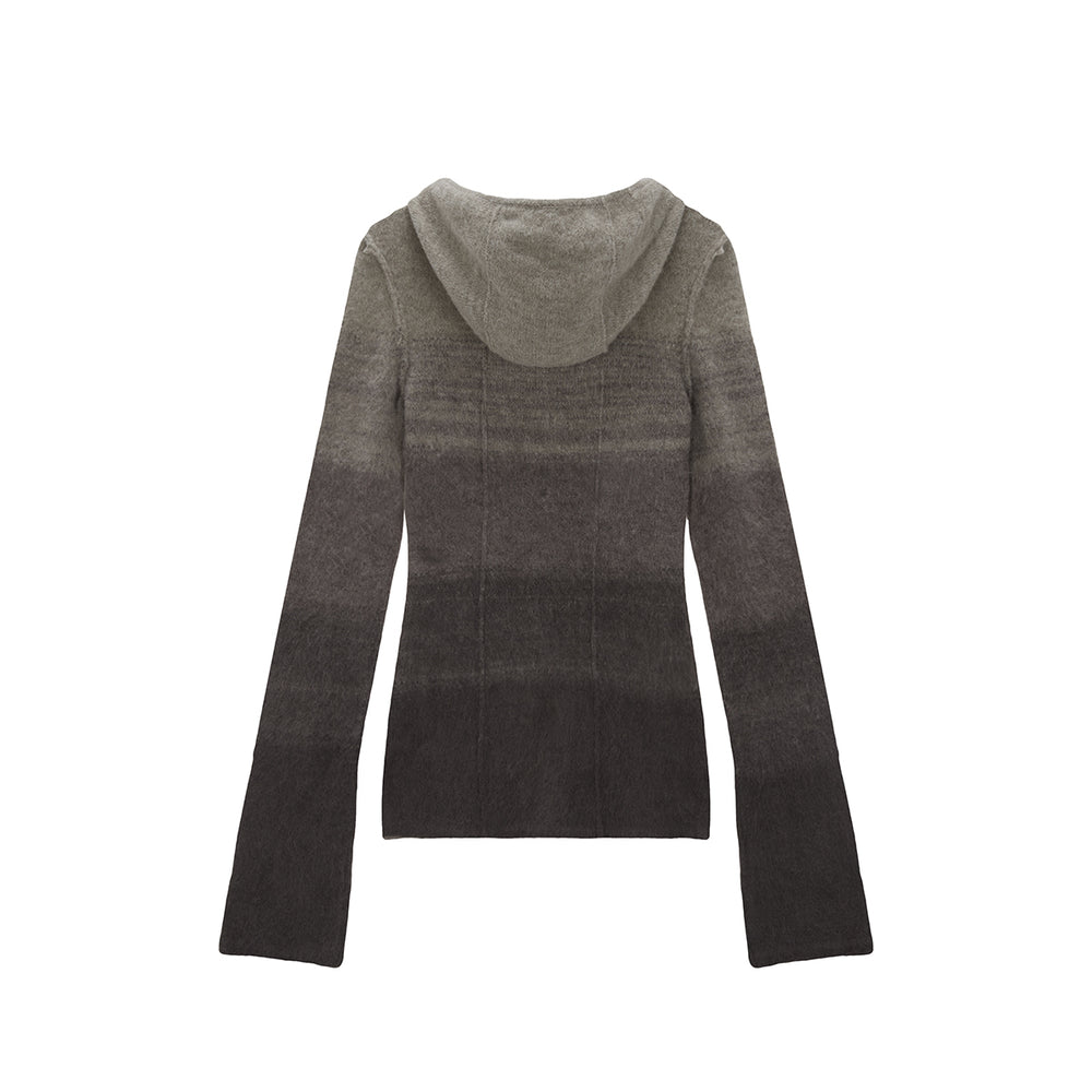 
                  
                    MATIN KIM STRING HOODY GRADATION KNIT TOP IN BROWN
                  
                