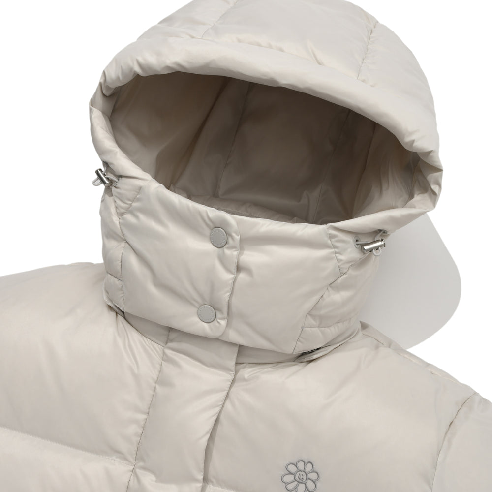 
                  
                    Glossy Short Hooded down Jacket Light Grey
                  
                