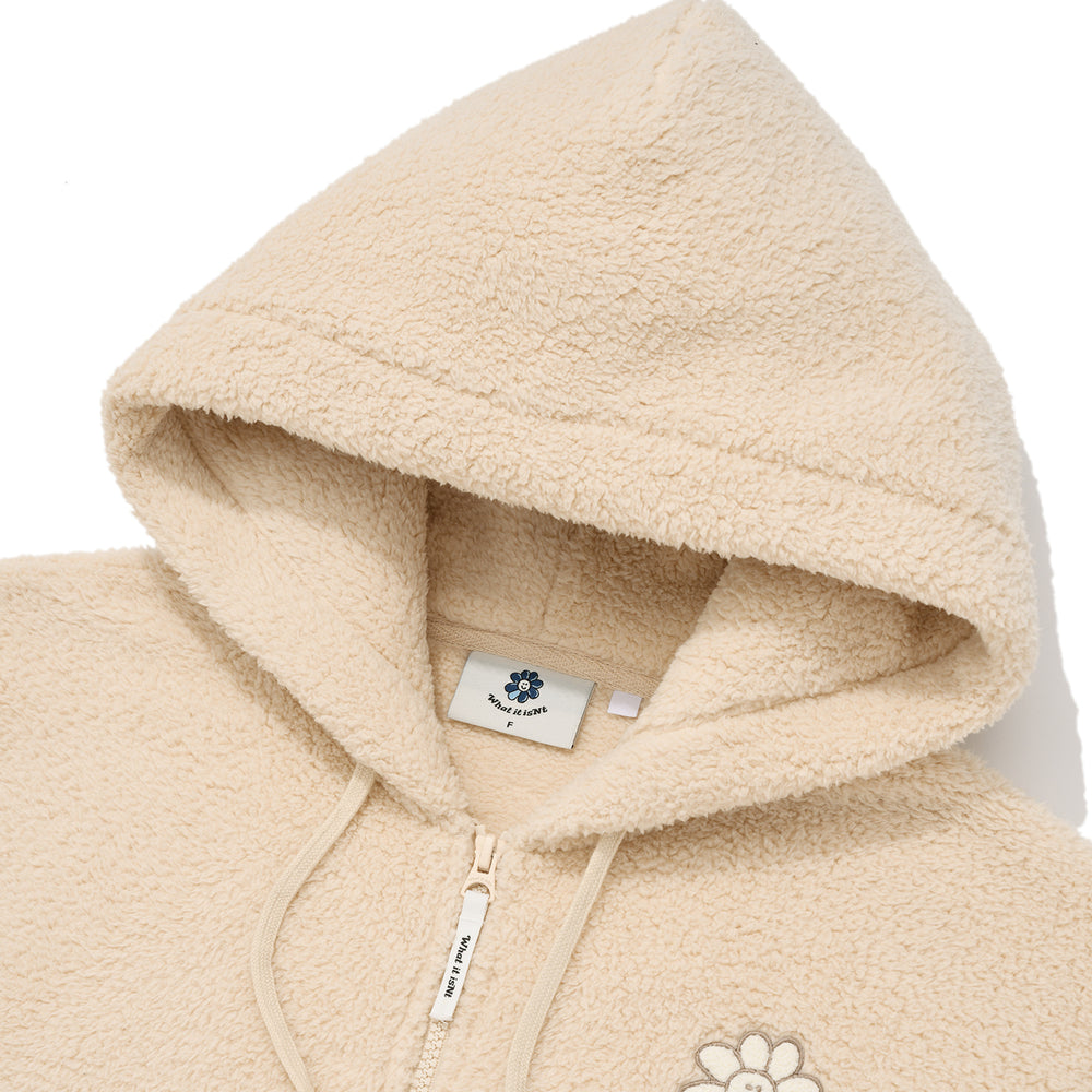 
                  
                    Floriwapen Fleece Hooded Zip-Up Jumper Beige
                  
                