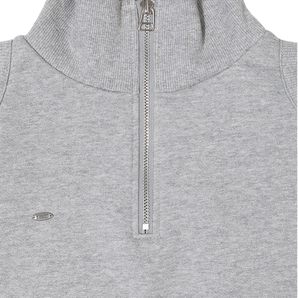 
                  
                    BOHEMSEO CUT-OUT HALF-ZIP SWEATSHIRT, MELANGE GRAY
                  
                