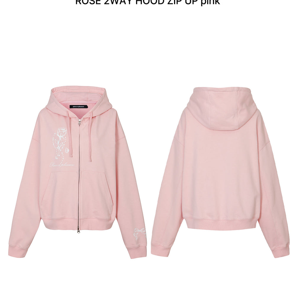 
                  
                    PAIN OR PLEASURE ROSE 2WAY HOOD ZIP UP PINK
                  
                