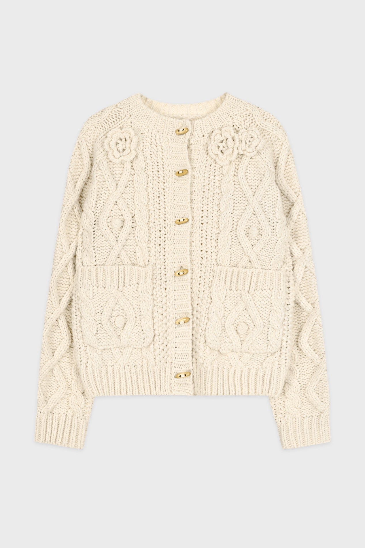 Sinoon Flower Knit Cardigan (Ivory)