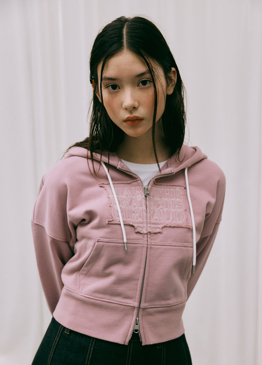 MARITHÉ W CLASSIC LOGO CROP HOODIE ZIPUP