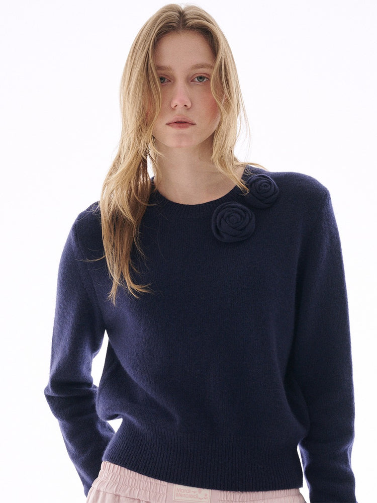 MARDI CASHMERE CREW NECK ROSE_NAVY