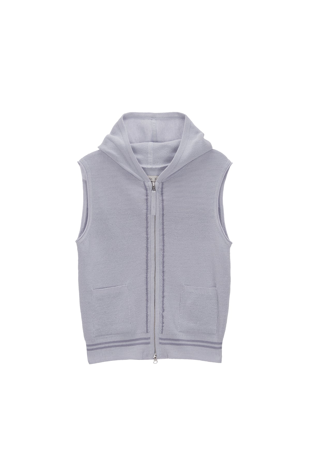 MATIN KIM HOODY POINT LOGO KNIT VEST FOR WOMEN IN LILAC