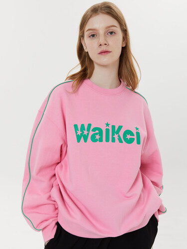 WAIKEI Piping Star Logo Sweatshirts PINK