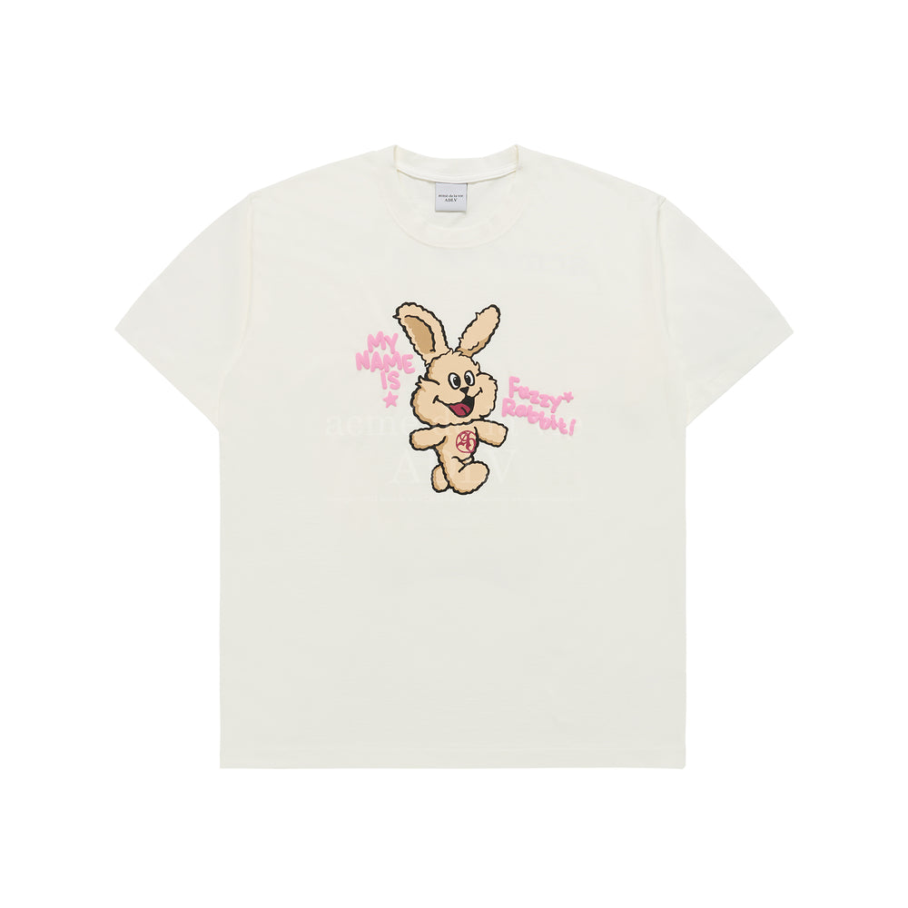 ADLV MY NAME IS FUZZY RABBIT SHORT SLEEVE T-SHIRT CREAM