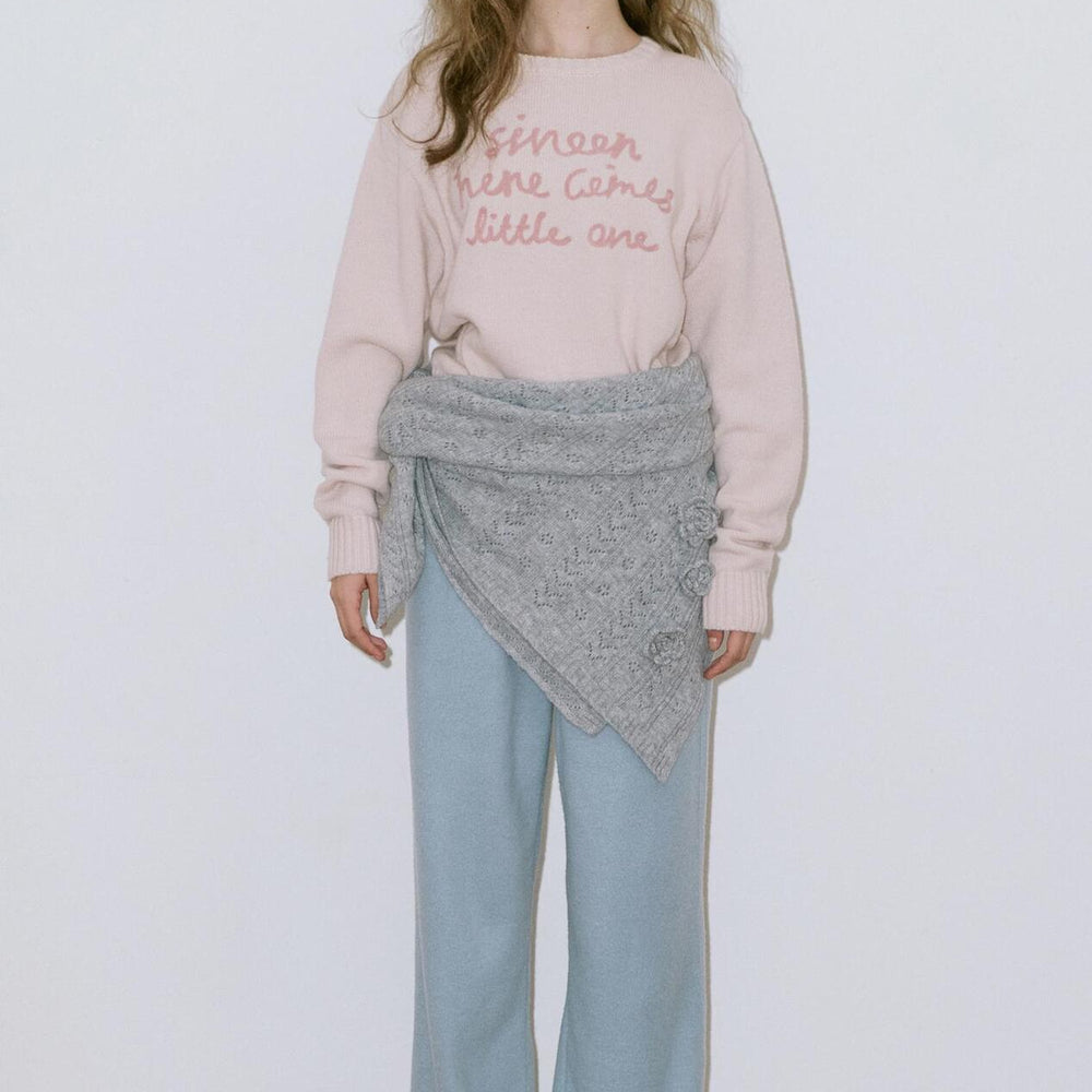 Sinoon Lettering Pullover Knit (Light Pink)