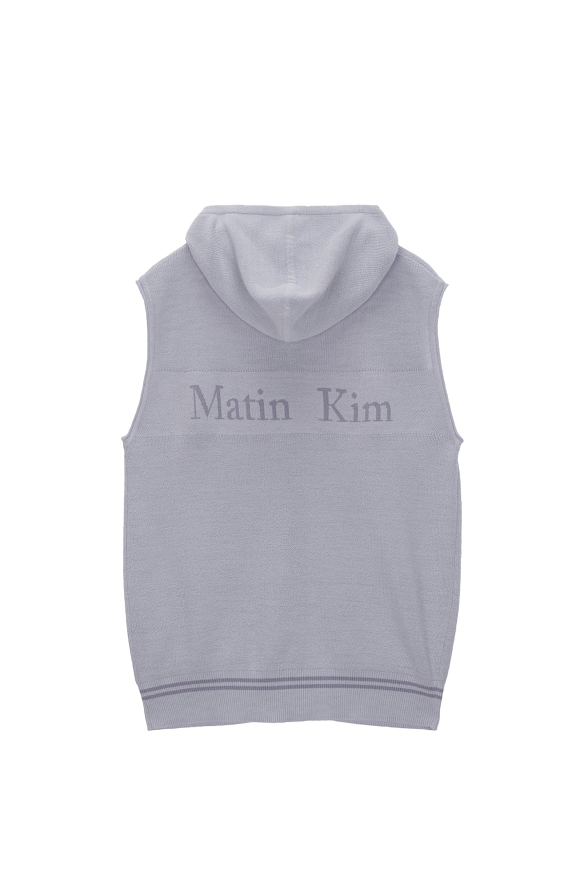 MATIN KIM HOODY LOGO KNIT VEST FOR MEN IN LILAC