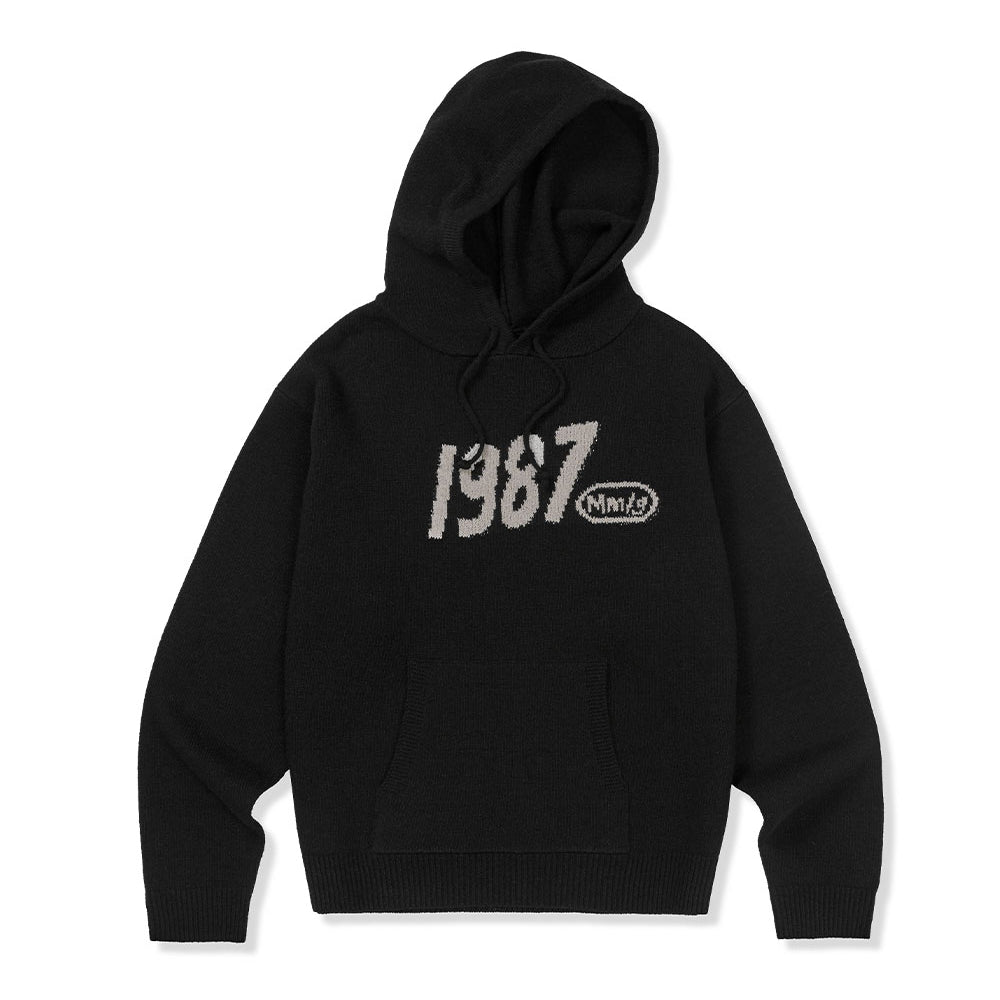 MMLG WAVY LOGO HOOD KNIT (BLACK)