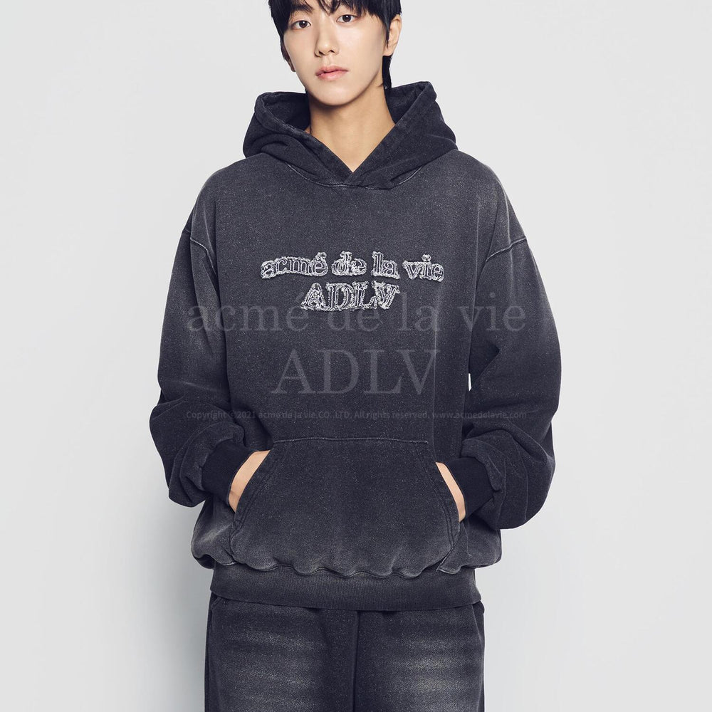 
                  
                    ADLV BASIC LOGO APPLIQUE BRUSH HOODIE BLACK
                  
                